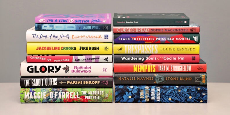 All the longlisted books stacked